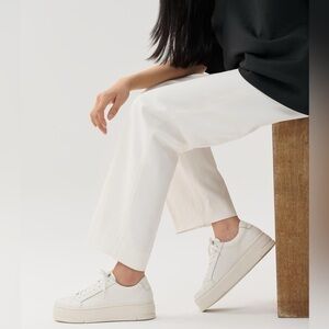 Vagabond Light Gray Off White Portugal Leather Platform Judy Sneakers Size 8